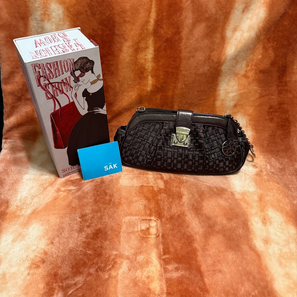 The SAK Handbag Brown Ribbon Weave Shoulder Bag/Clutch